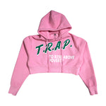 T.R.A.P. To Rise Above Poverty Crop Hoodie (pink)