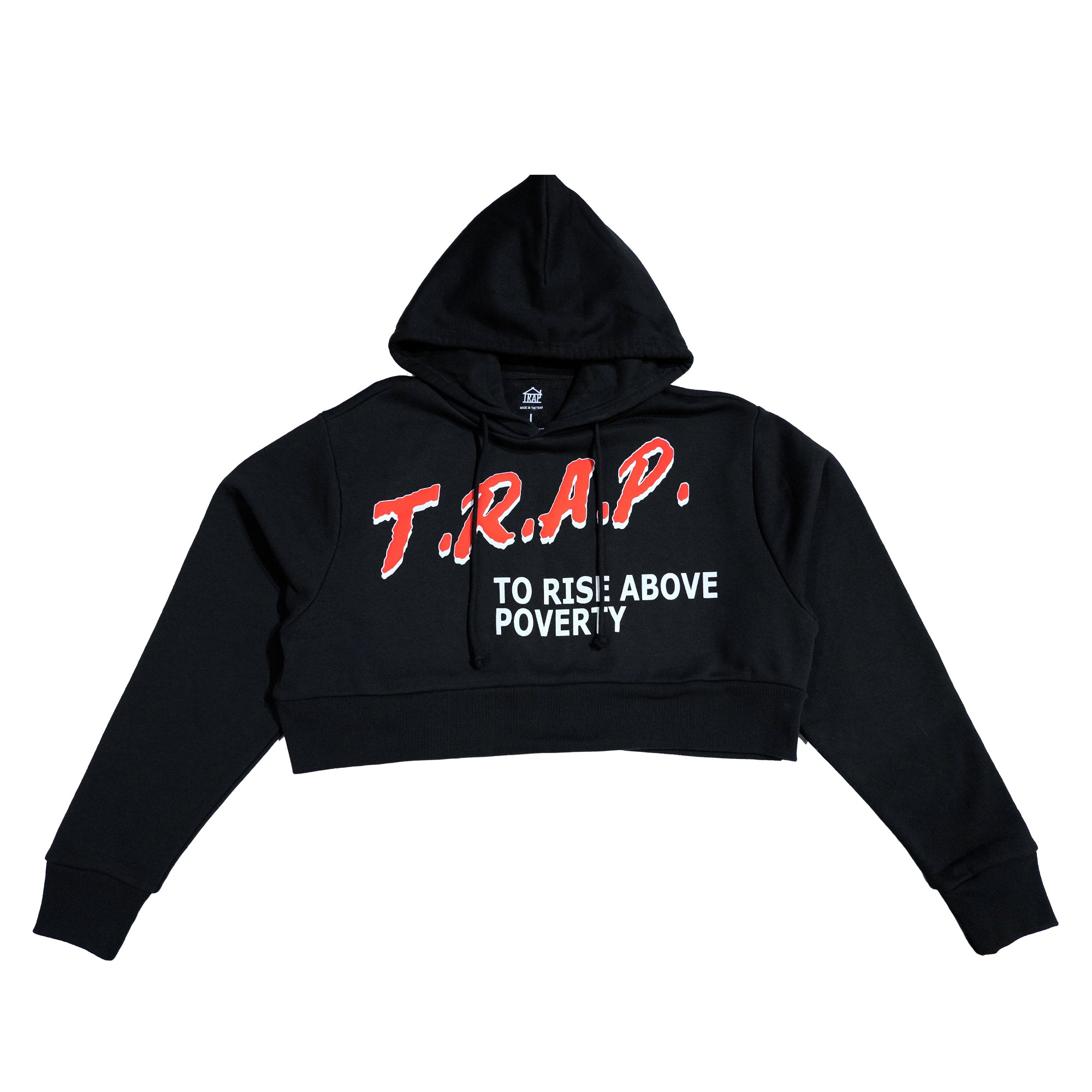 T.R.A.P. To Rise Above Poverty Cropped Hoodie (Black)