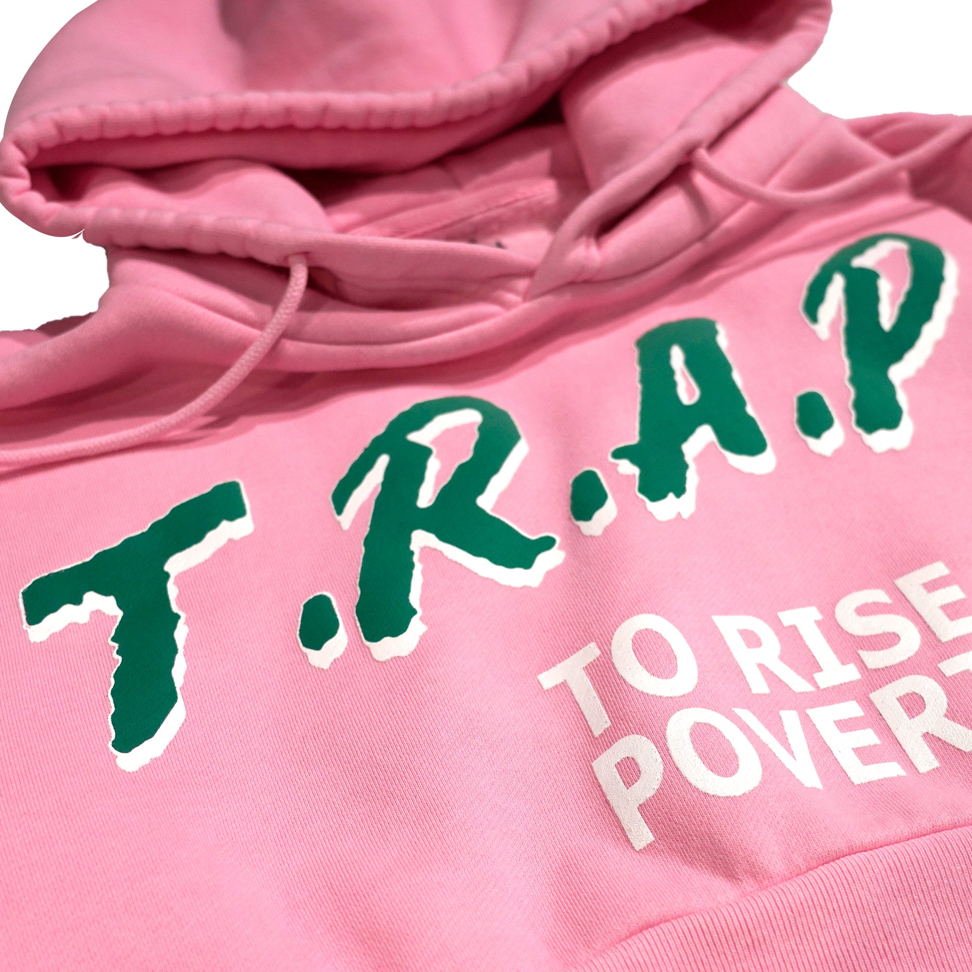 T.R.A.P. To Rise Above Poverty Crop Hoodie (pink)